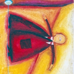 Vie di fuga2, 1997, tecnica mista su tela, collezione privata, cm 100X100