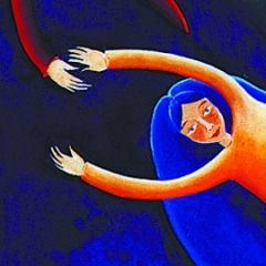 Quadro blu, 1996, acrilico e sabbia su tela, cm 100X100, collezione privata