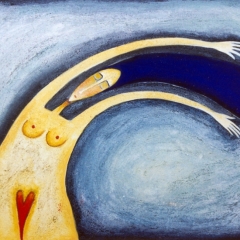 Un'estate di vento (contrario), 1997, acrilico e sabbia su tela, collezione privata, cm 60X80