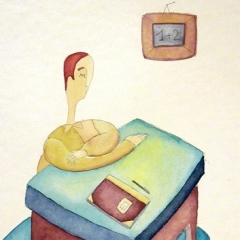 1+2, 2006 tecnica mista su carta, collezione privata