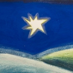 Lucky star, 2006 tecnica mista su carta, collezione privata